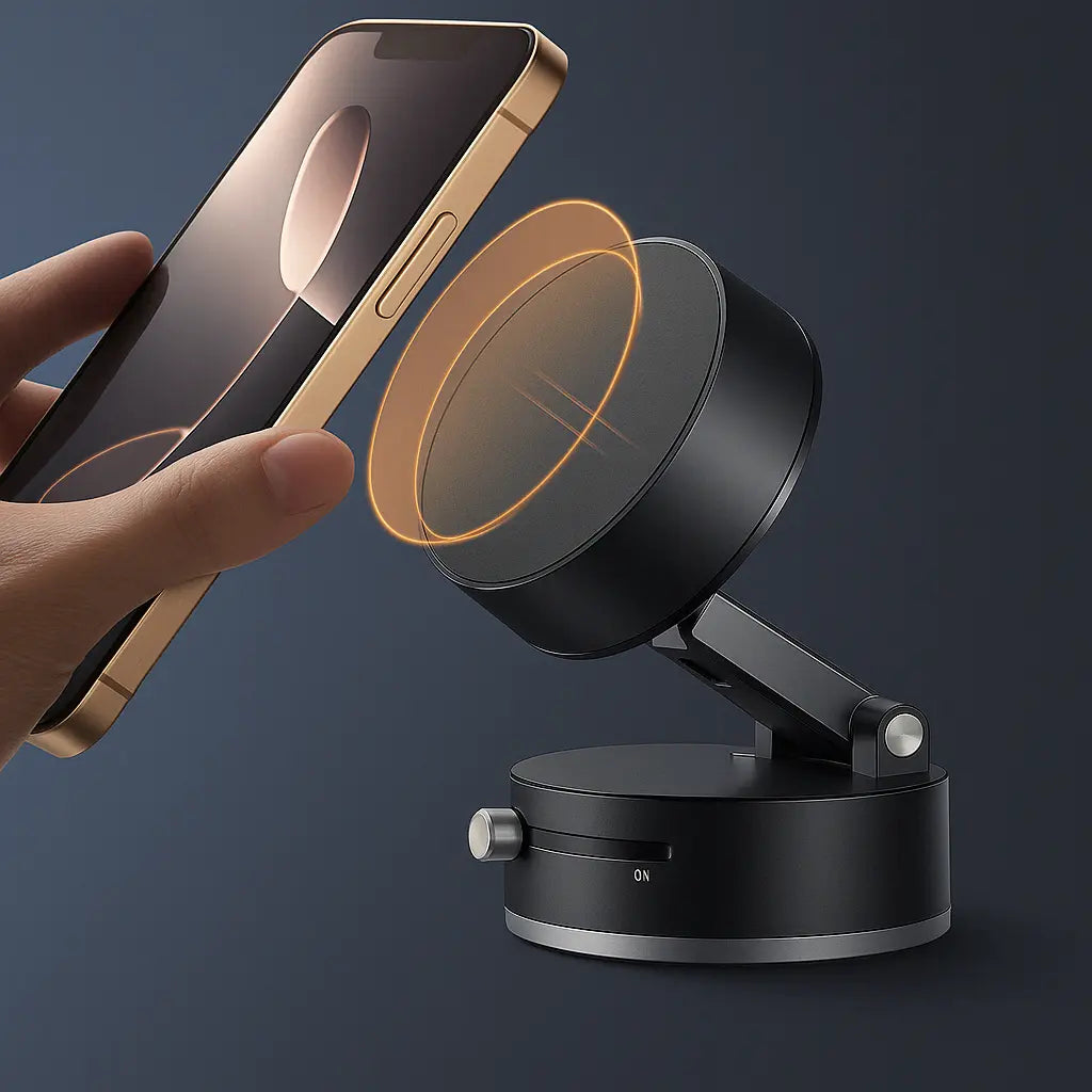 Ултра Стабилна Магнитна Стойка за Телефон с Вакуум Закрепване PERGLOT Bulgaria